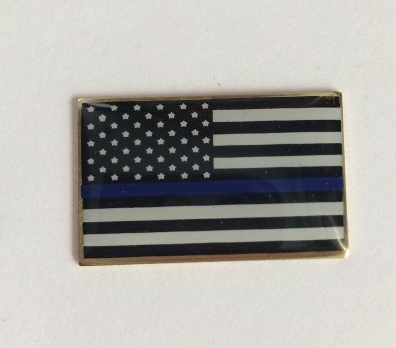 Thin Blue Line Usa Flag Lapel Pin Support Police Blue Lives Matter Made In Usa