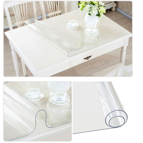 Rectangle Waterproof Pvc Clear Transparent Tablecloth Table Cover Mat Protector