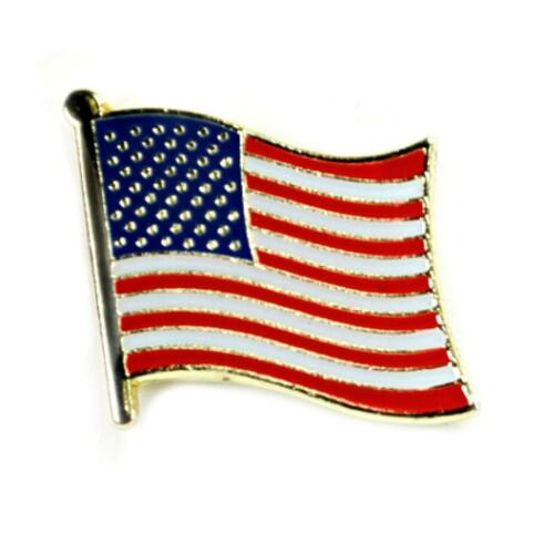 American Flag Lapel Pin 0.5" United States Usa Hat Tie Tack Metal Badge Pinback