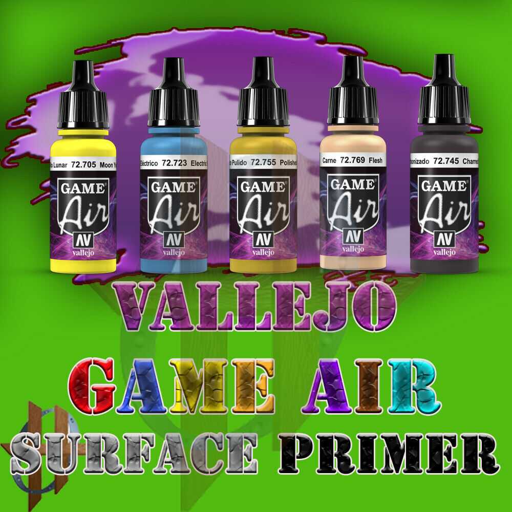 Vallejo Official Game Air Airbrush Paints 17ml Acrylics & Primers Free Ship $35+