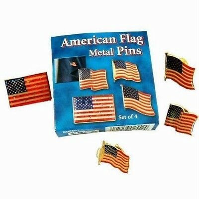 Lot Of 384 Pieces - Assorted Patriotic Metal American Flag Lapel Pins