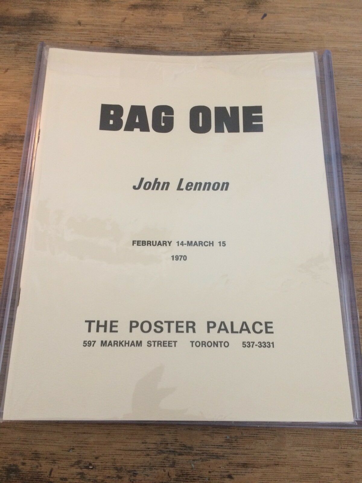 John Lennon  Bag One  Exhibit Program Lithograph Art Show Toronto 1970