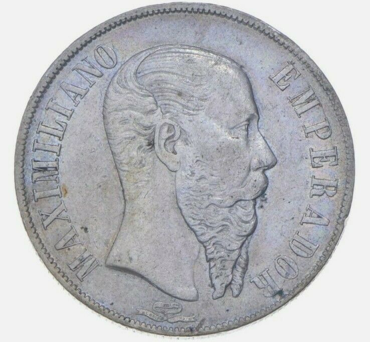 1866 Mexico 1 Peso - Silver- Rare, Even Rarer In This Condition