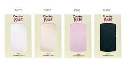Country Kids Pearl Shimmer Lightly Sparkly Tights Ages 1-11 Years 4 Colors