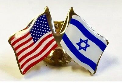 Support Israel Usa Friendship Flag Lapel Pin  *made In Usa*  Patriotic Hat Tack