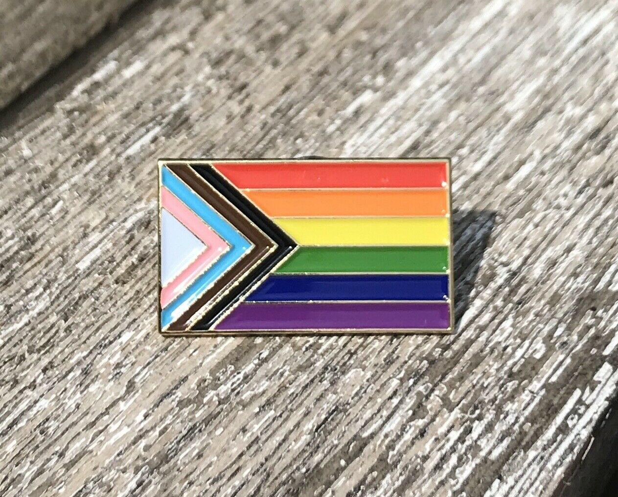 Progress Pride Rainbow Flag 1" Lapel Pin Badge Lgbt Gay Lgbtq Lesbian Equality