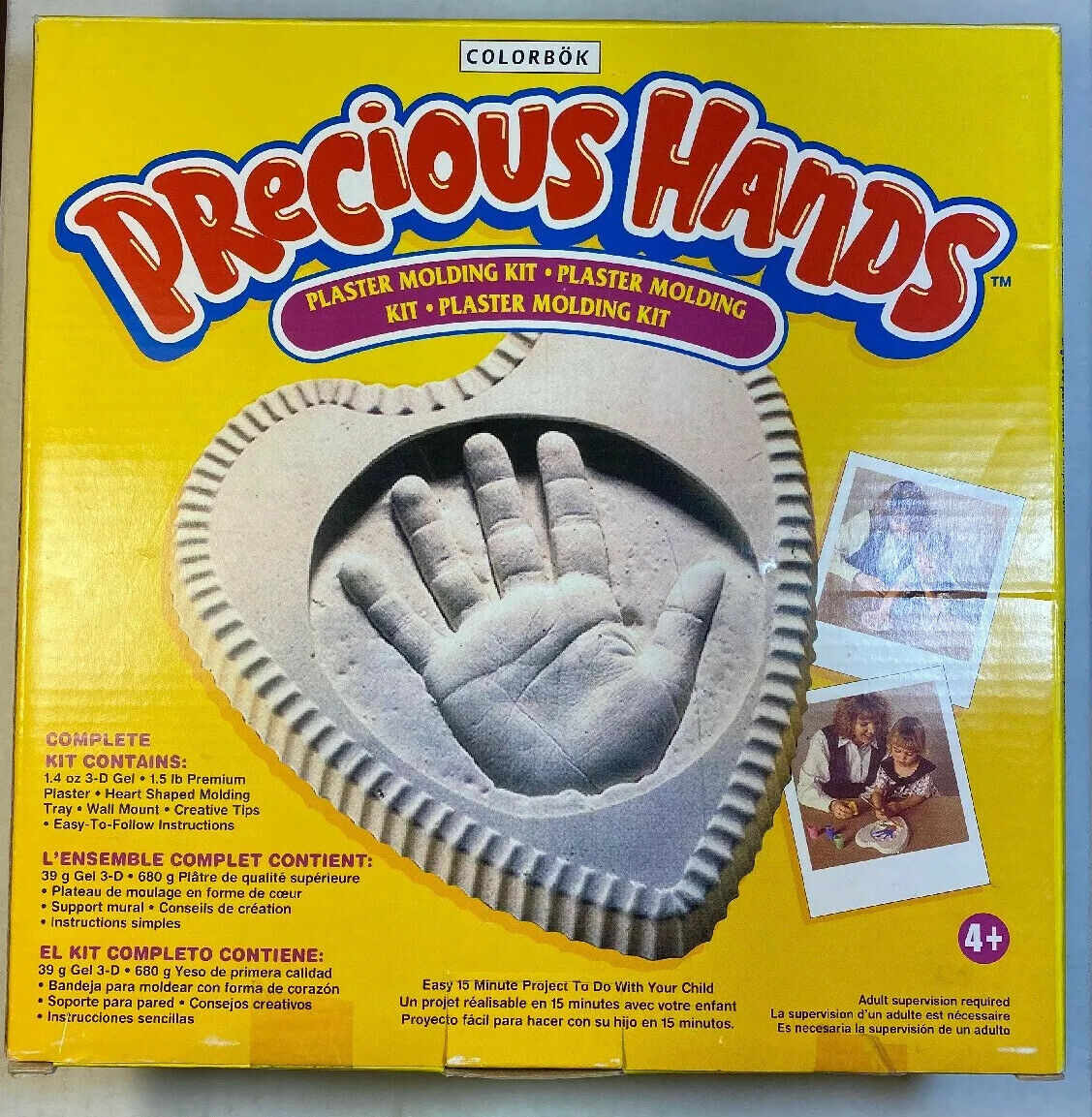 Precious Hands Plaster Molding Kit 3-d Heart Wall Mount Child Kid Nob