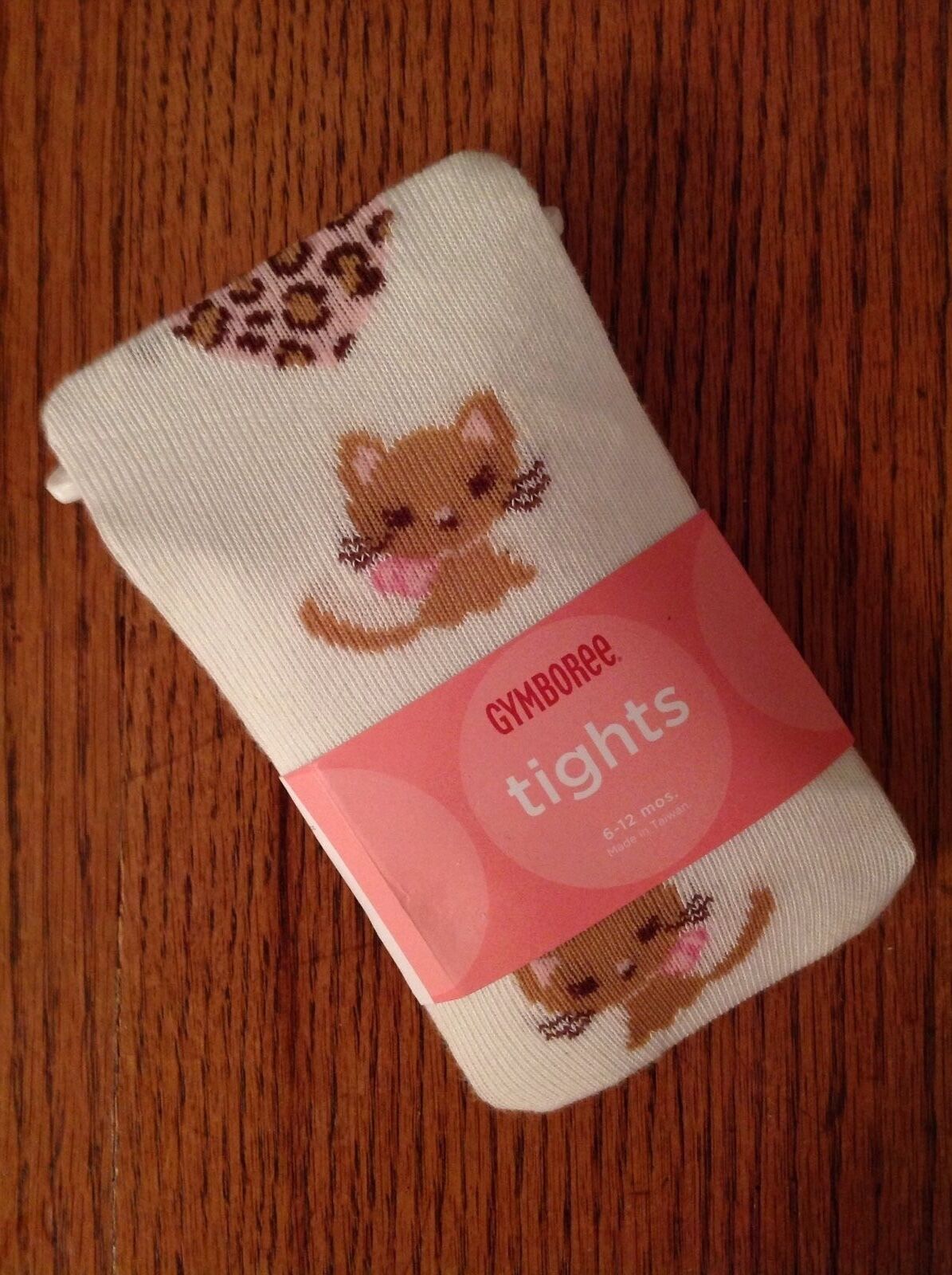 Nwt Vintage Gymboree Girls Tights Size 6-12 Mos Kitty Glamour Line Cream Hearts