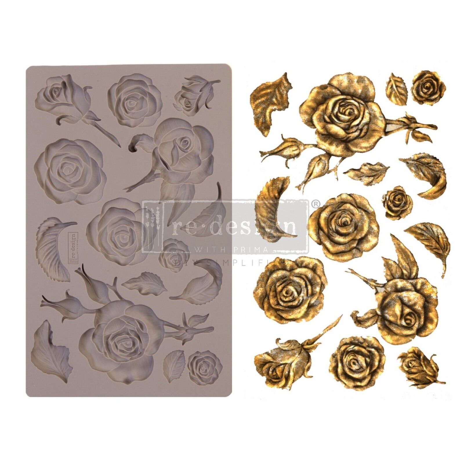 Redesign With Prima Botanist Floral Decor Mould Silicone Mold 5x8" #643072