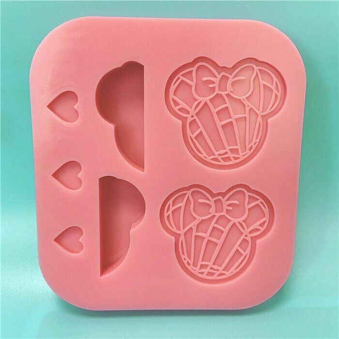 Silicone Shiny Resin Minnie Head Straw Topper Mold