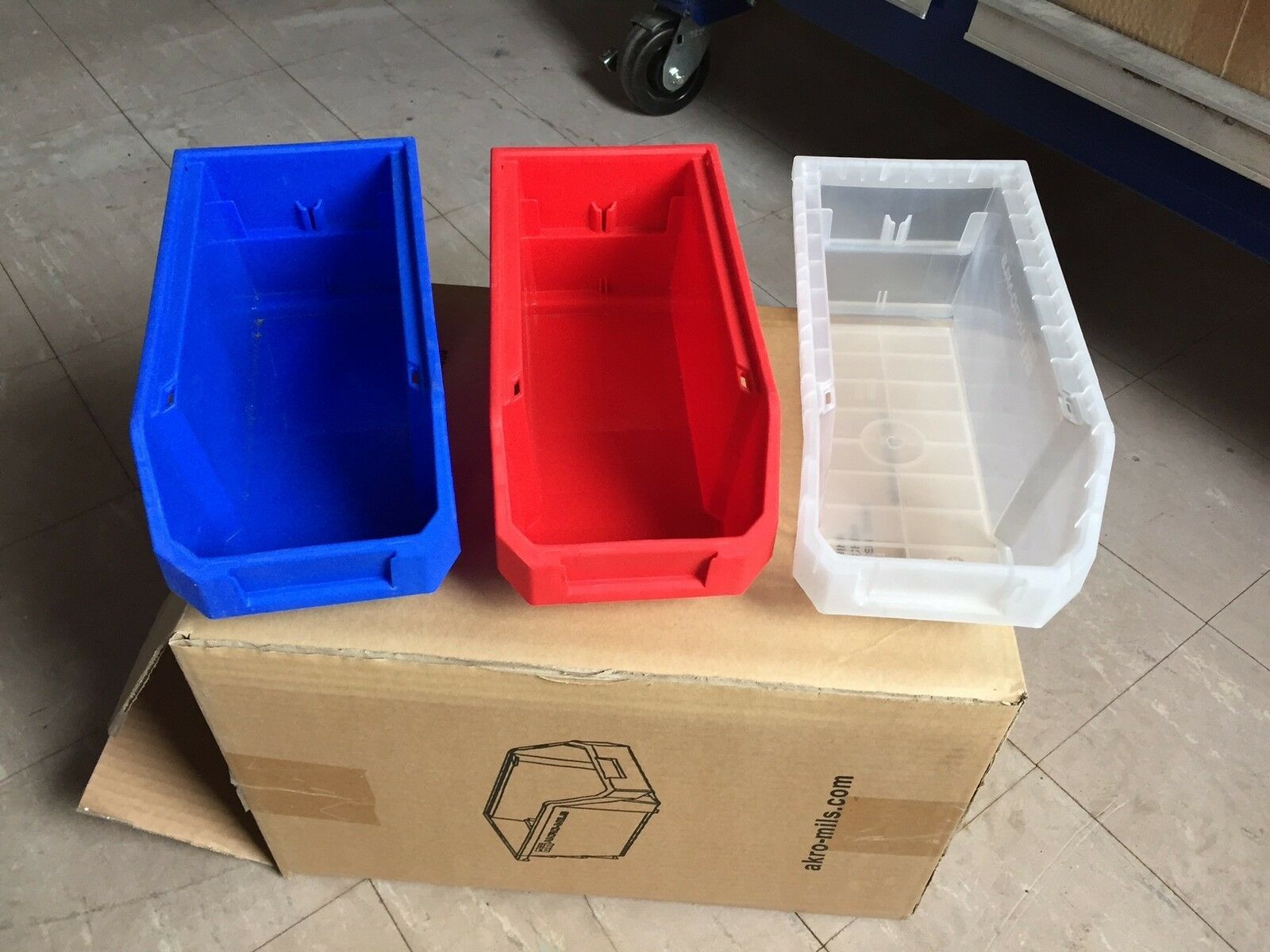 Stacking Plastic Small Parts Storage Bins