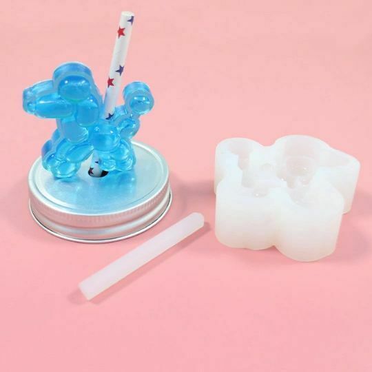 New Balloon Dog Straw Topper Mold Silicone  For 8mm Straws