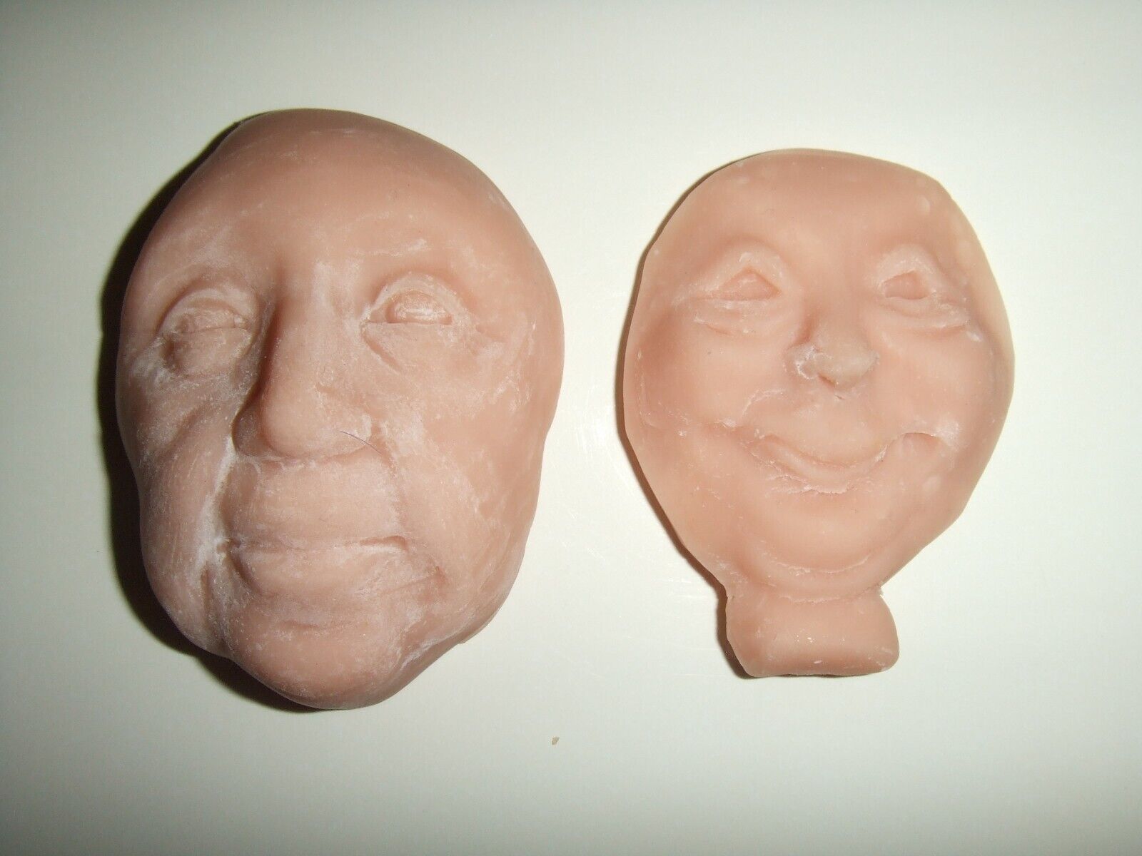 2 Super Sculpey Polymer Clay Faces (unisex) Beige- Ready To Decorate/paint