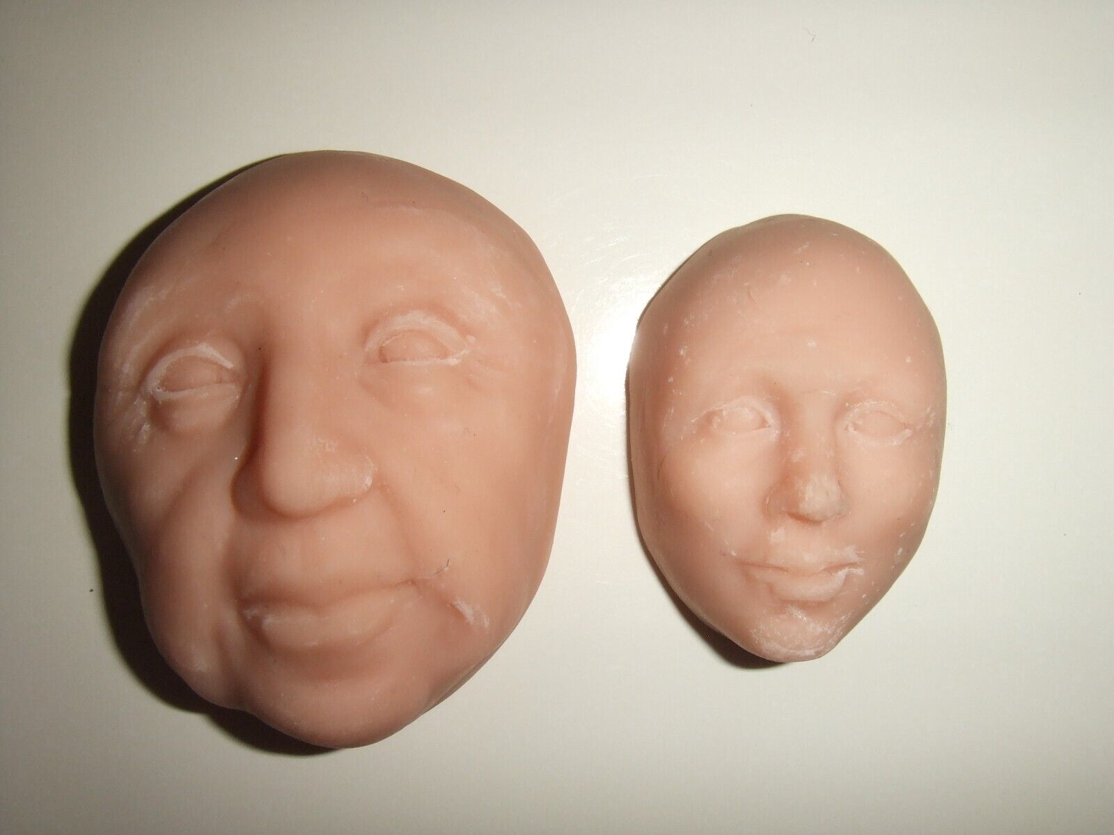 2 Beige Super Sculpey Polymer Clay Faces (unisex)- Ready To Decorate/paint