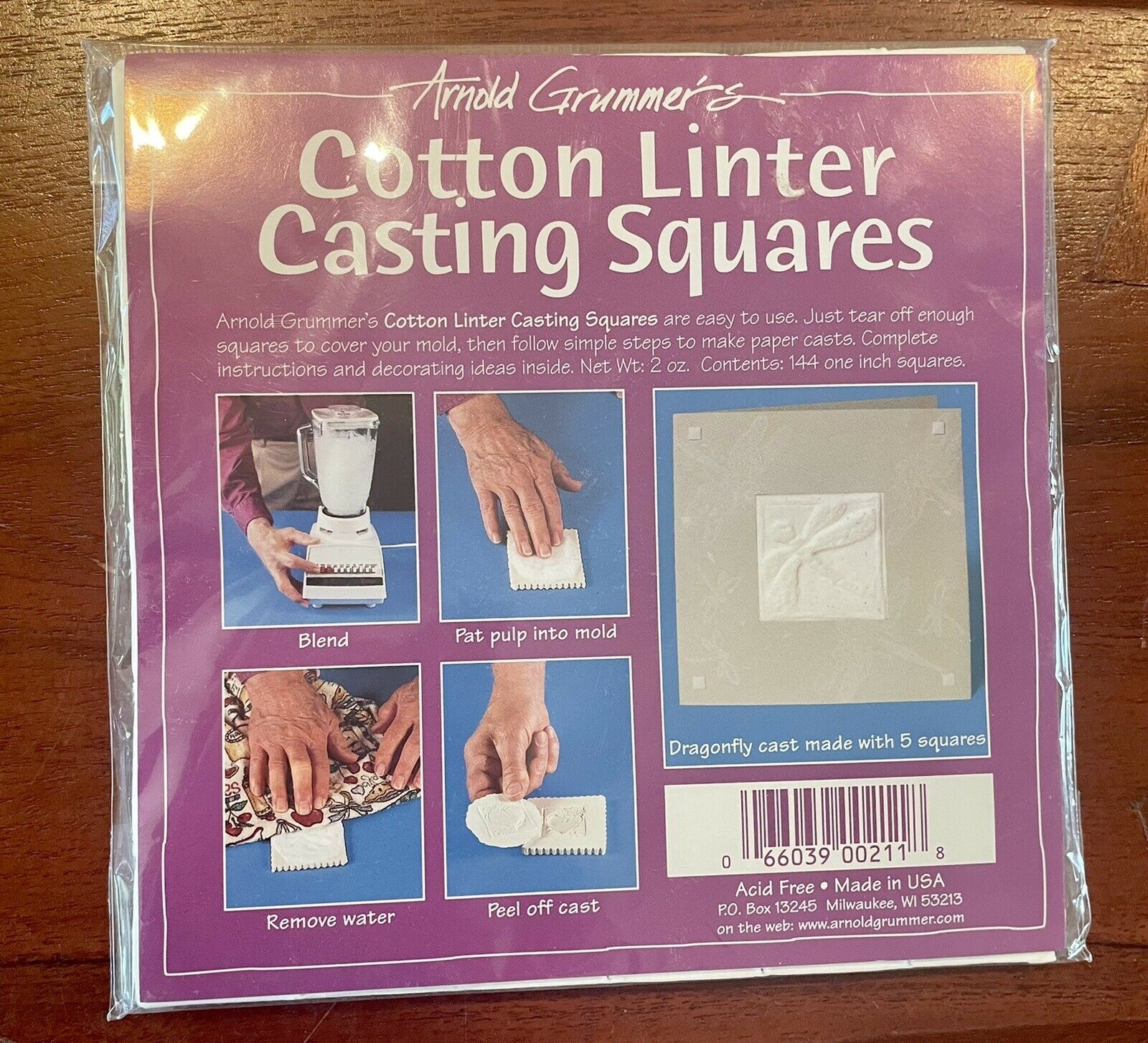 Arnold Grummer's 144 1-inch Cotton Linter Casting Squares - Paper Casts Craft