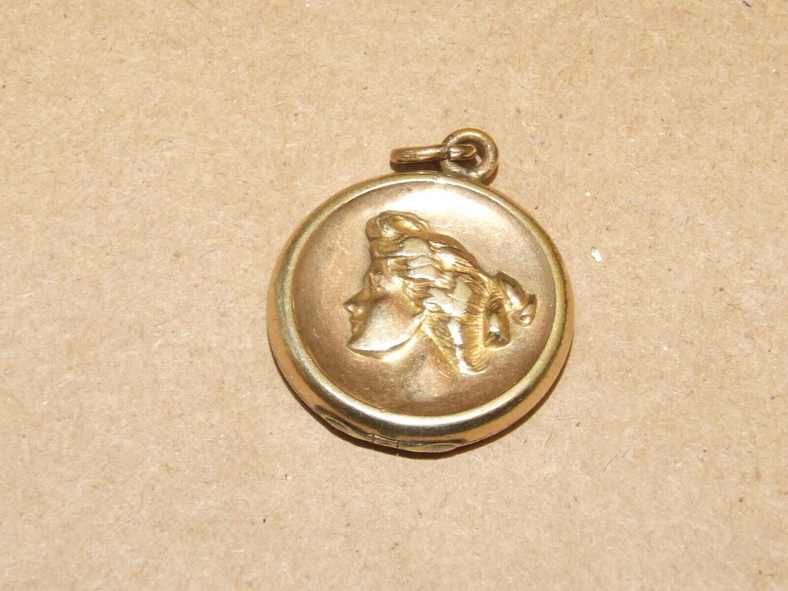 Vtg Antique Victorian W&h Co Wightman & Hough Gold Filled Cameo Locket Pendant