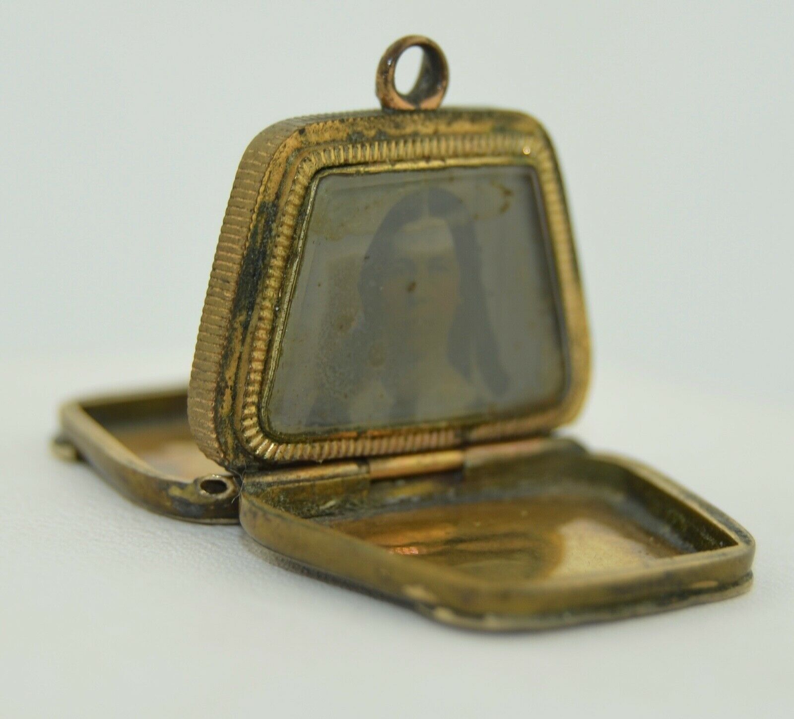 Fun Antique Double Sided Tintype Purse Locket